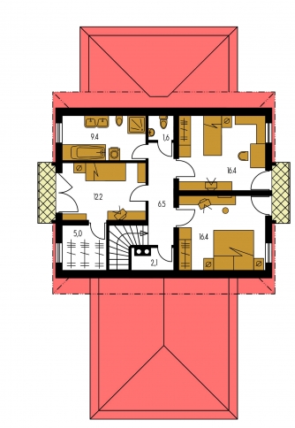 Floor plan of second floor - HORIZONT 64